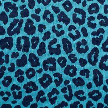 Preview: Baumwolle Leoni Animalprint  Dunkelblau/Aqua by Swafing